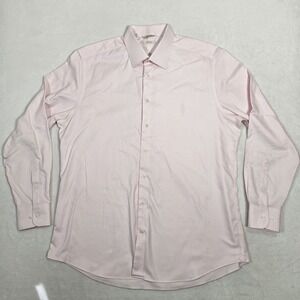 Suitsupply Traveller Men's Dress Shirt 17 1/4 45L Pink White Striped‎ Slim Fit